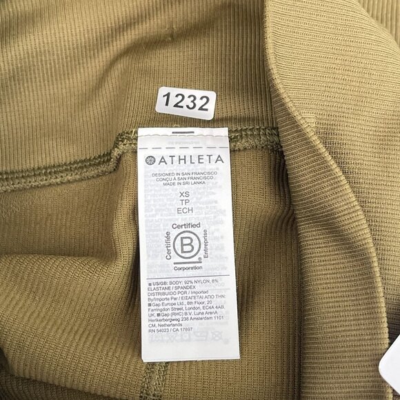 NWT Athleta Aurora Seamless High-Waist Leggings Ribbed Crop Olive Green Women XS - Picture 7 of 13